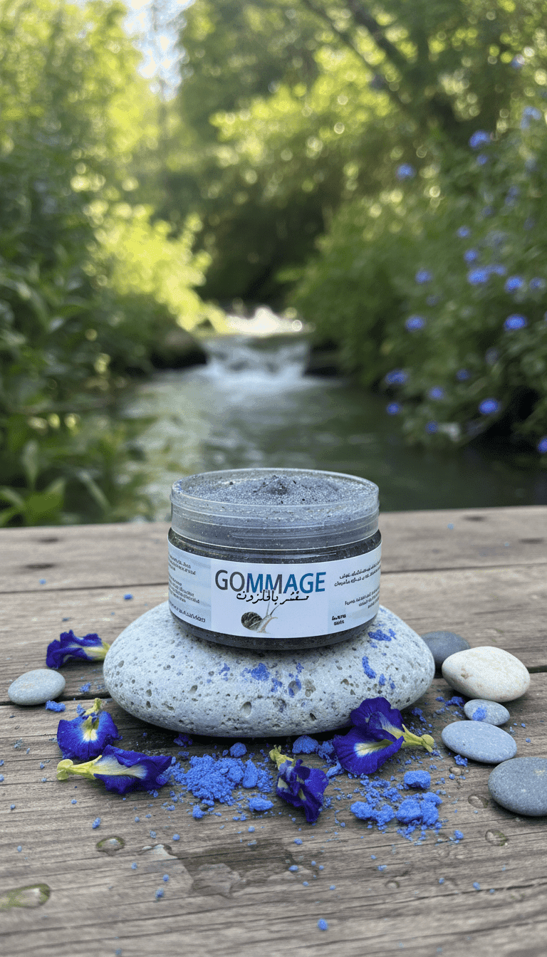 gommage corporel à la nila bleue